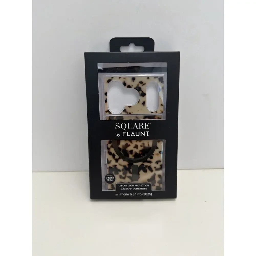 FLAUNT Square Case for Apple iPhone 17 Pro Blonde Tortoise Shell OPEN NEW